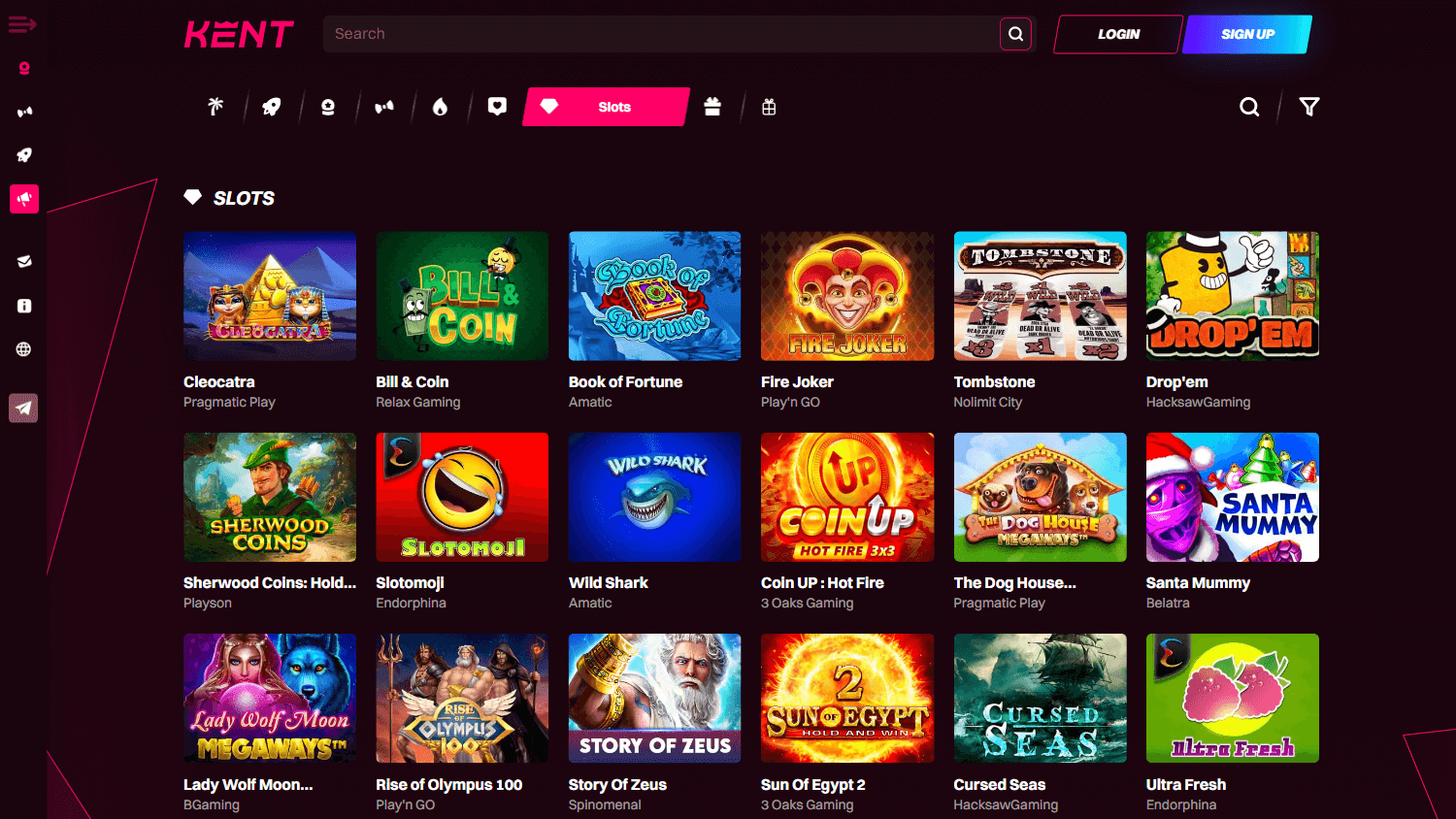 Kent Casino слот ойындары скриншоты